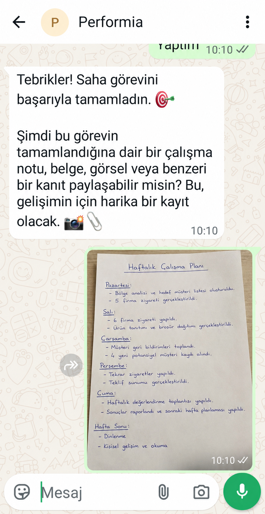 Performia Loop Ekranı Sol
